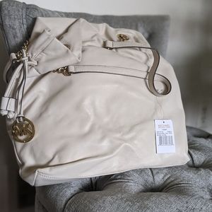 Michael Kors cream leather tote